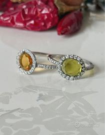 Anelli argento con citrino e peridot