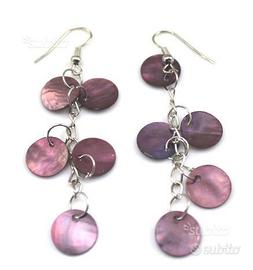 Orecchini in perla, colore lilla/viola