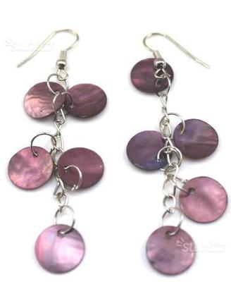 Orecchini in perla, colore lilla/viola