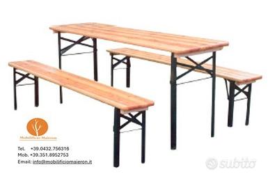 Set Birreria Tavolo Panche Pieghevoli cd0306