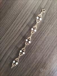 bracciale oro più perle 