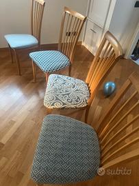 8 sedie in frassino per sala pranzo