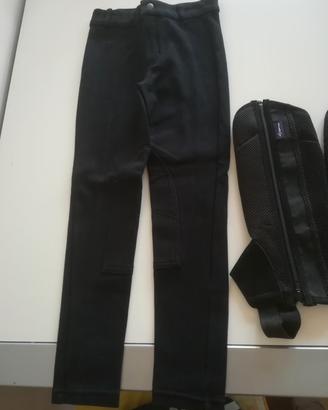 Pantaloni e ghette da equitazione nere Decathlon