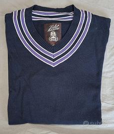 Maglione Celio Uomo XXL Blu Navy Scollo a V