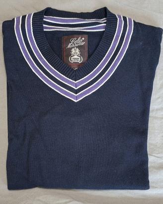 Maglione Celio Uomo XXL Blu Navy Scollo a V