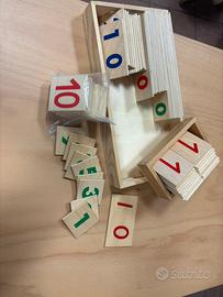 Scatola in legno con tavole numerate-Montessori