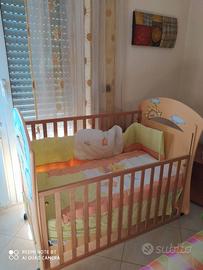 Lettino / Culla Bimbo in Legno con Materasso