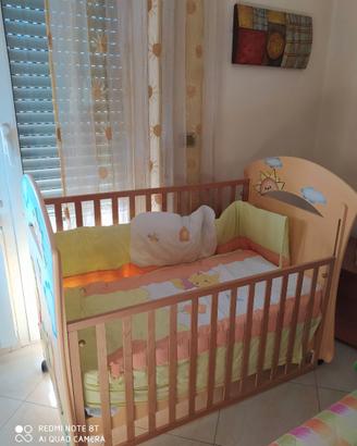 Lettino / Culla Bimbo in Legno con Materasso