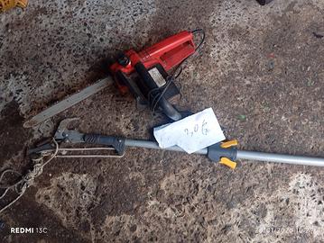 motosega elettrica e sveltatoio