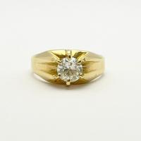 Anello solitario oro18kt diamante naturale