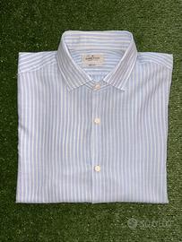 Camicia uomo Brooksfield Slim Fit righe Azz/Bian