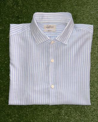 Camicia uomo Brooksfield Slim Fit righe Azz/Bian