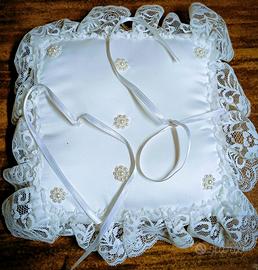 Cuscino fedi di raso per matrimonio sposi