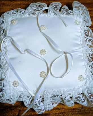 Cuscino fedi di raso per matrimonio sposi