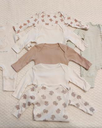 Set di 2 tutine e 5 body in cotone 62 cm  Primark 