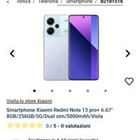 redmi 13 note pro plus 5G nuovo 3 giorni di vita 