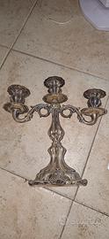 Candelabro dell'800 a 3 fiamme in argento