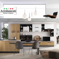 CUCINA LINEARE CON ISOLA+PIANO SNACK  +LIVING
