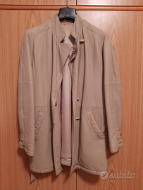 Giacca in vera pelle beige donna vintage
