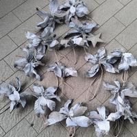 Addobbi argento per albero  e led bianco