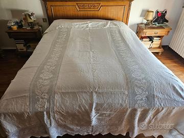 Copriletto  in tessuto Canapa e Lino anni 50