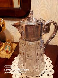 Grande Carraffa in Cristallo Bohemia e Metallo