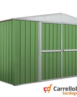 Casetta giardino acciaio 360x260 9mq verde chiaro