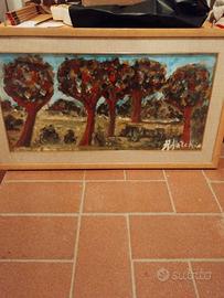 Quadro di A. Barchi raffigurante alberi.