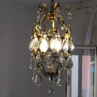 Lampadario Novecento Ottone e Cristalli