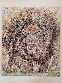 Quadro LEONE , ACRILICO + RESINA....