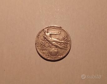 Moneta Storica da 20 CENT. del 1912