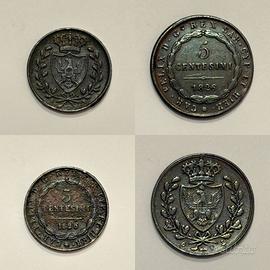 Lotto 3 e 5 centesimi Regno di Sardegna 1826
