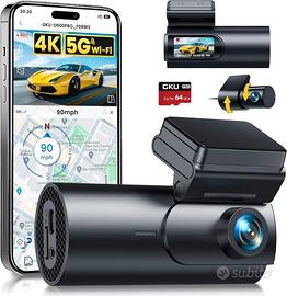GKU Dash Cam Auto 4K WiFi GPS 64GB