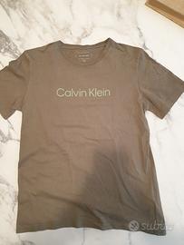 maglietta calvin klein verde militare - taglia 14 