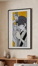 quadro dipinto a Mano goemon (Lupin  III