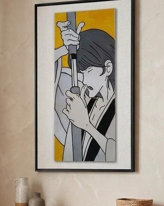 quadro dipinto a Mano goemon (Lupin  III