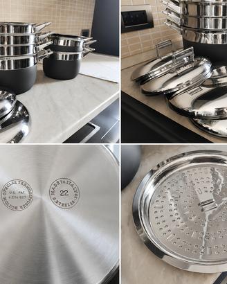 Batteria di pentole ZA Design in acciaio inox