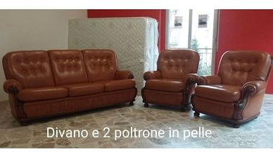 Salotto in vera pelle, spedizione gratuita!