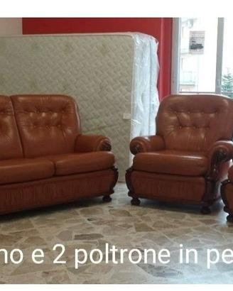 Salotto in vera pelle, spedizione gratuita!