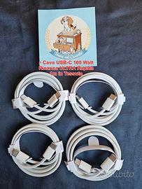 Set 4 Cavi USB-C 100W 1 metro tessuto intrecciato