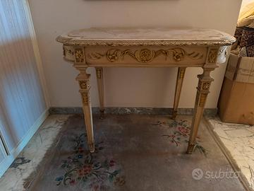 Consolle tavolino stile Luigi XVI laccato e dorato