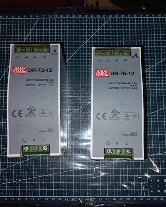 N. 2 Alimentatori guida DIN a uscita da 12V - 75W