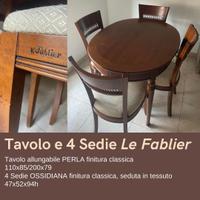 Tavolo allungabile e 4 Sedie Le Fablier