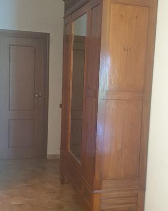 Armadio antico in legno massello con specchio