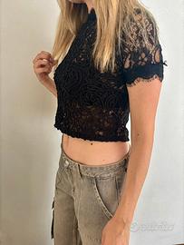 Crop top nero Zara S Vintage