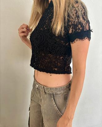 Crop top nero Zara S Vintage
