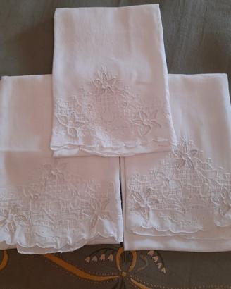 asciugamani vintage ricamati misto lino 