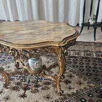 tavolo barcocco, con top di marmo