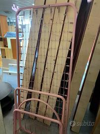 Struttura letto singolo usato rosa con rete S 794