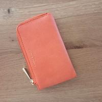 Astuccio portachiavi in pelle color pesca